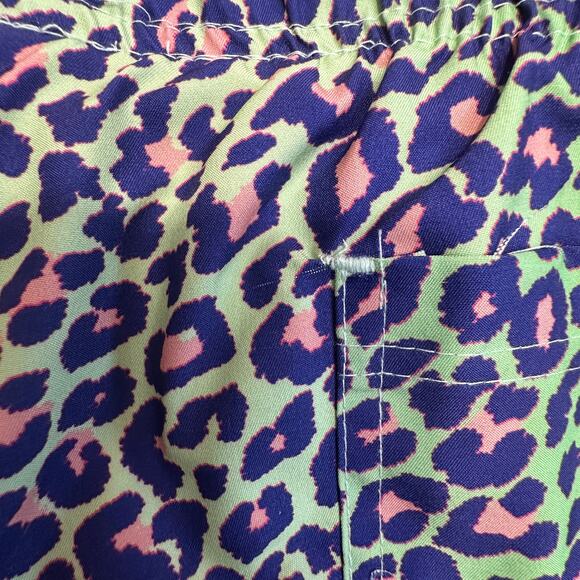 Boardies Apparel Swim Shorts S Green Blue Pink Leopard Print Mesh Lined Stretch - Picture 6 of 8